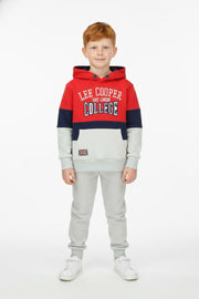 Lee Cooper Rode Jongens Hoodie College met Colorblock