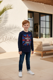 Lee Cooper Navy Jongens Longsleeve Racing Club