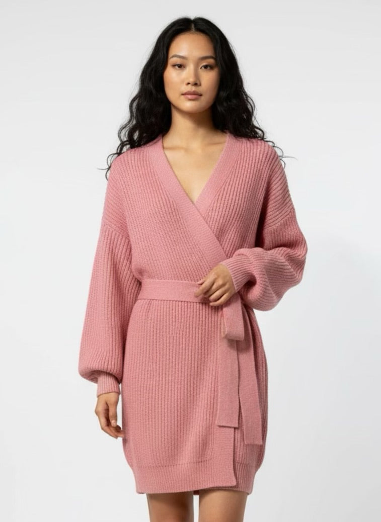 Cardigan Wrapped Long Pink One size
