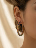 Oorring met strass steentjes multicolor