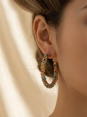 Rainbow Luxe Crystal Hoop Oorbellen