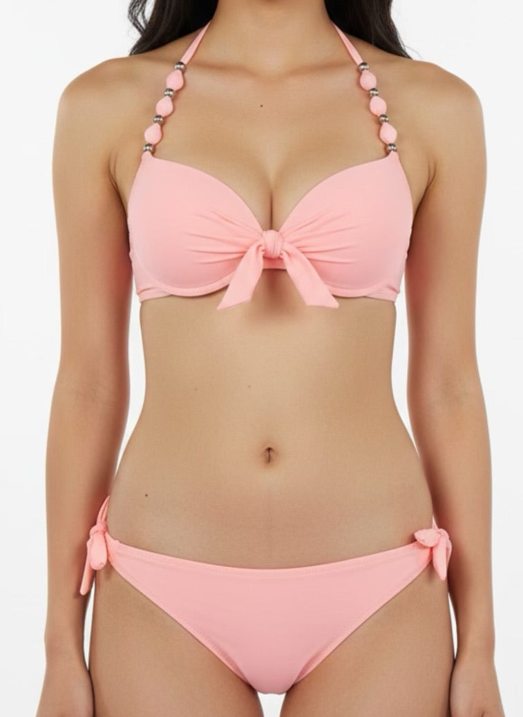 Push up bikini coraal
