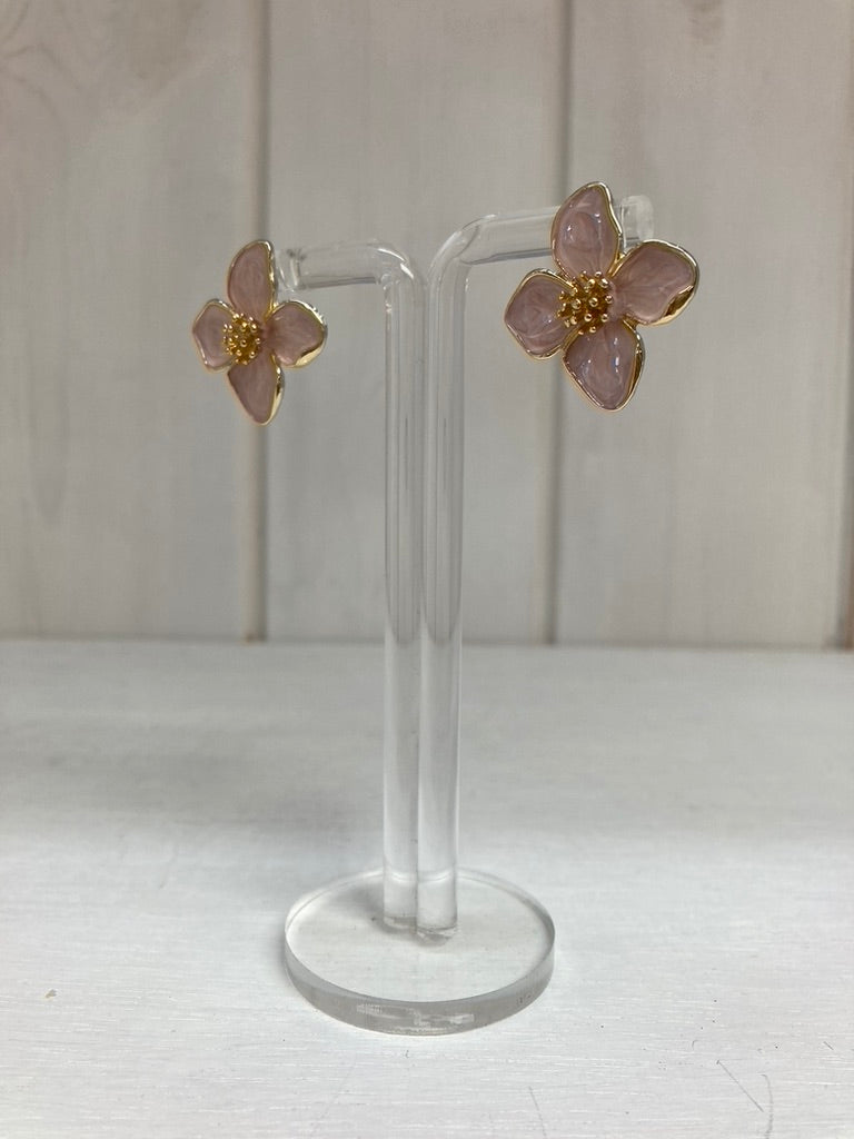 Oorstuds bloem lichtroze