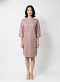 T-shirt dress with shiny coating Pink