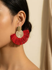 Ruby Breeze Tassel Oorbellen – Rood & Goud