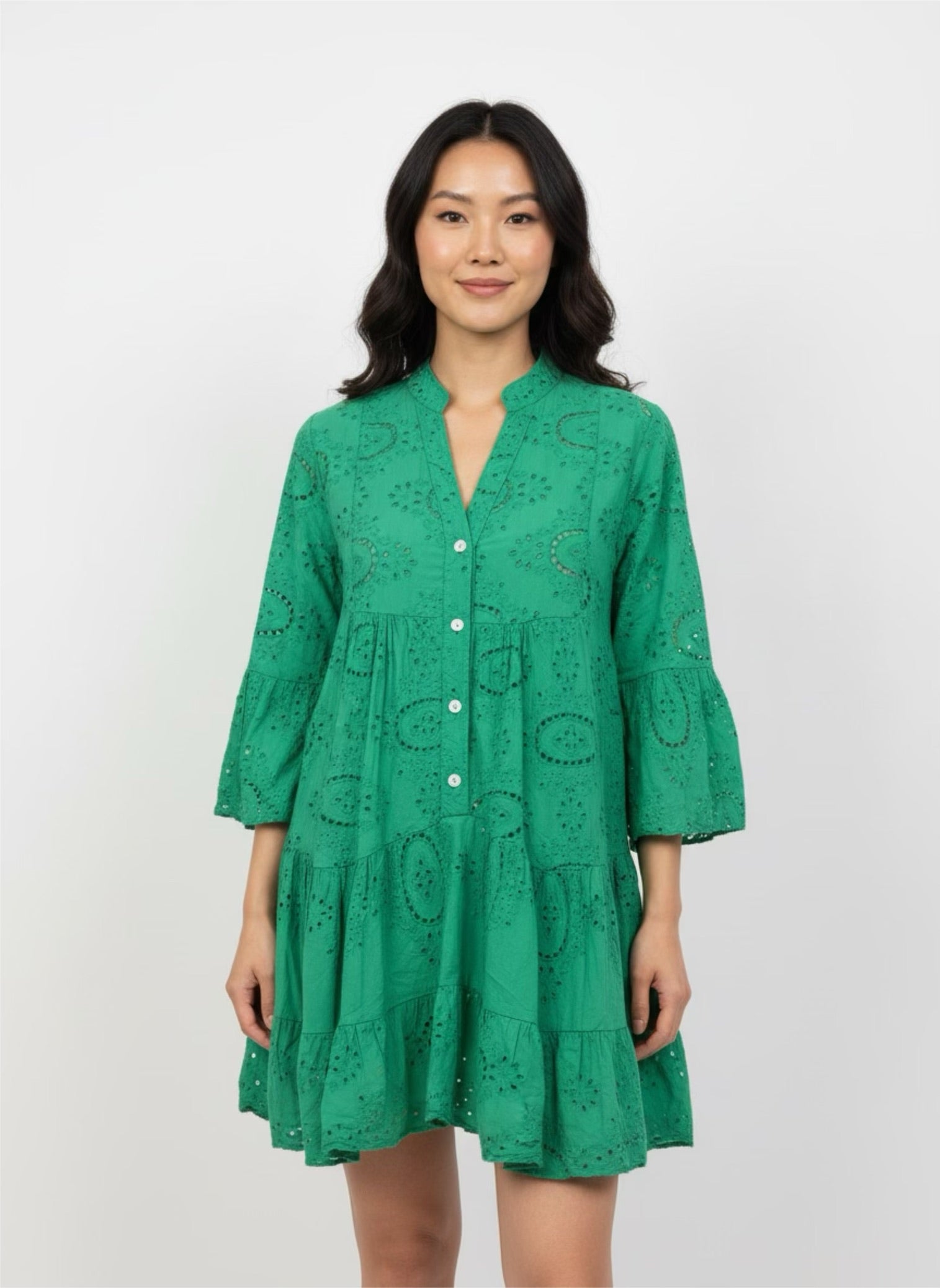 Embroidered Dress groen
