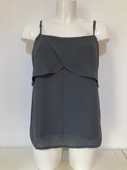 Donkergrijze Chiffon Cami Top met Overslagdetail