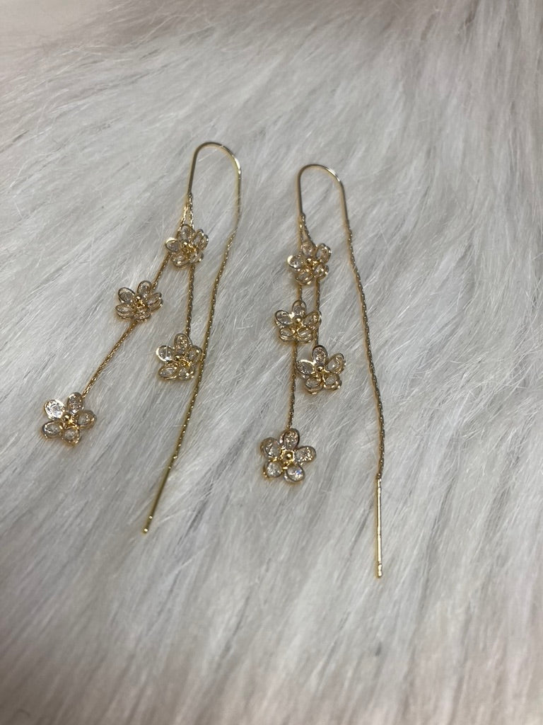 Golden Daisy Cascade Oorbellen