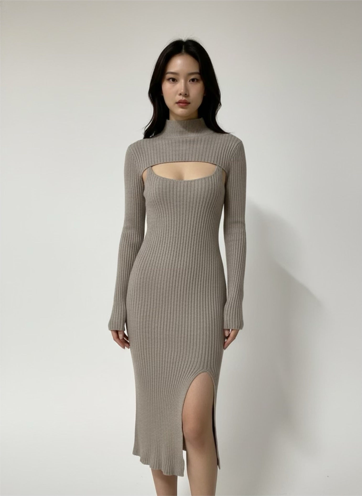 Knit dress Taupe