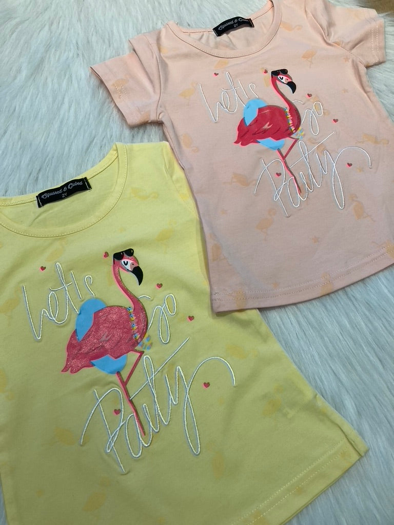 T-shirt Flamingo geel