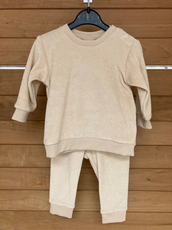 Terry sweater and pants smoke beige