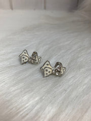 Silver Bow Sparkle Oorstekers