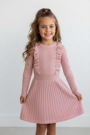 Lichtroze Meisjes Trui-Jurk – Zachte Gebreide Jurk – Outlet