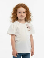 T-shirt puppy roze strik