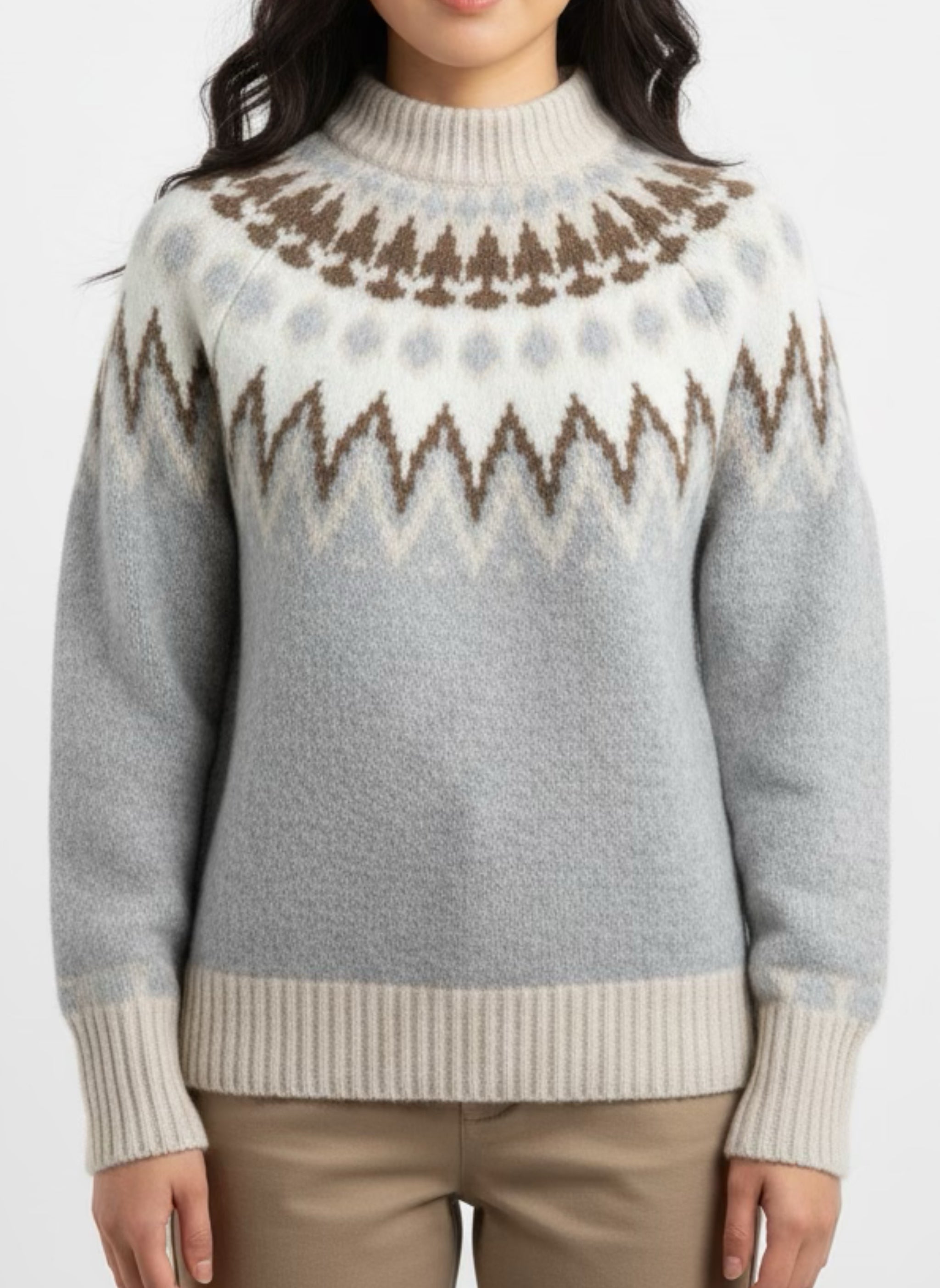 Large knit wool grijs