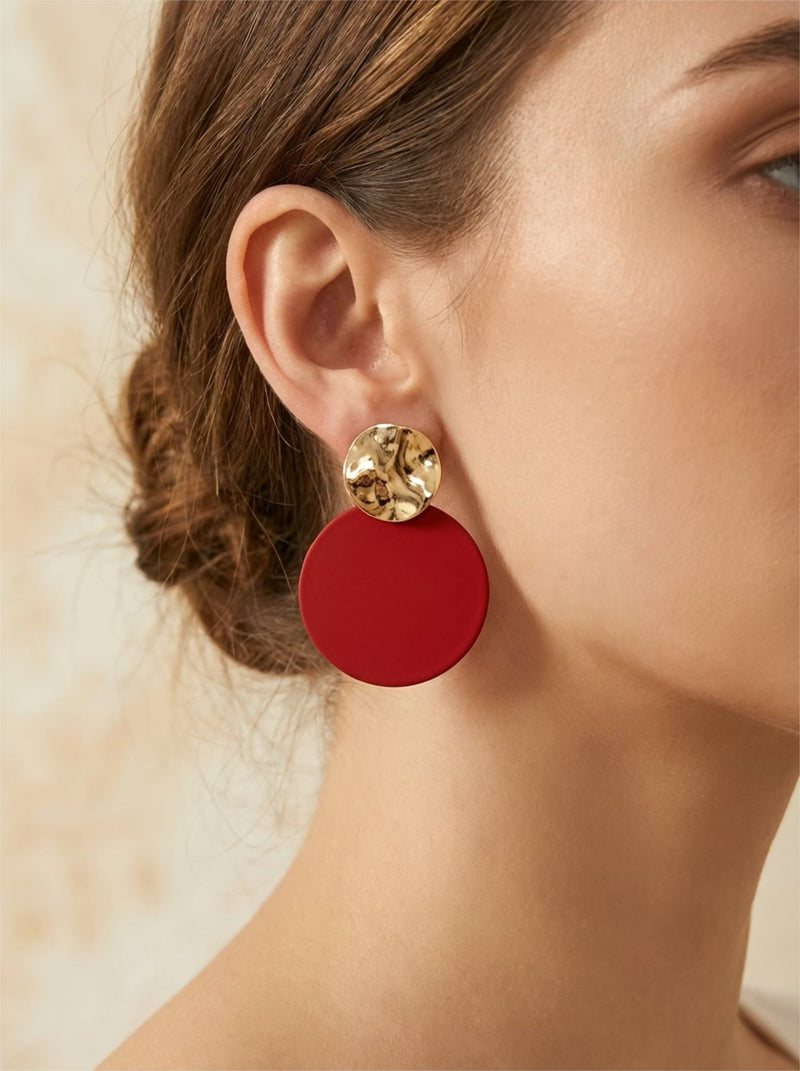 Boucles d'oreilles pendantes Valentina Rouge