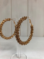 Oorring met strass steentjes goud