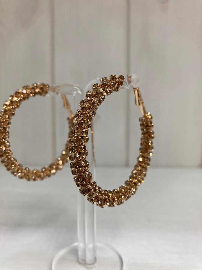 Golden Sparkle Hoop Oorbellen