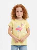 T-shirt Flamingo geel