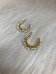 Boucles d'oreilles créoles perles marguerite