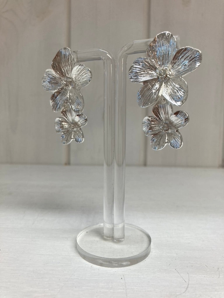 Silver Blossom Statement Oorbellen