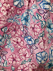 Akoz Roze Korte Jumpsuit met Bloemenprint roze-blauw