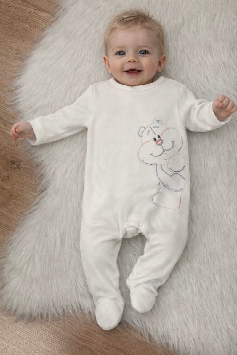 Boy pyjama vel ecru