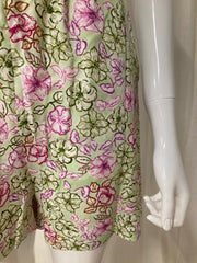 Akoz Groene Korte Jumpsuit met Bloemenprint groen-roze
