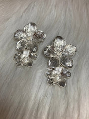 Silver Blossom Statement Oorbellen