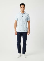 BLVCK Exclusive Herenpolo Lichtblauw met Maritieme Print