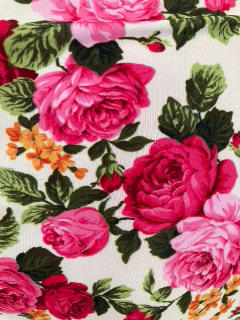 Floral Bikini met Neon Roze Accenten