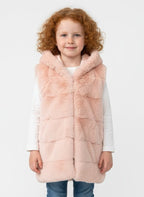 Fluffy bodywarmer roze