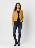 Suede biker jacket