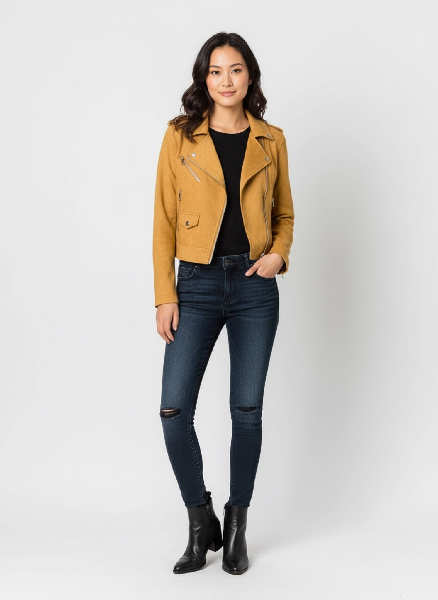 Suede biker jacket