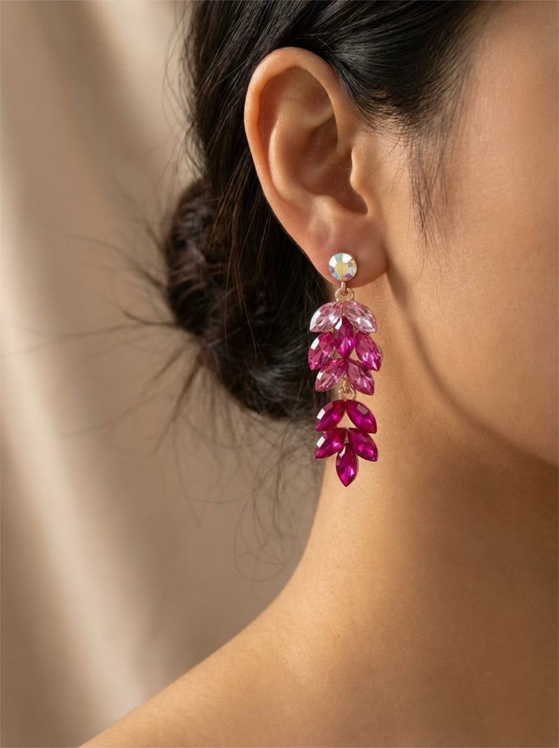 Fuchsia Royale Oorbellen – Luxe Kristal Statement Earrings