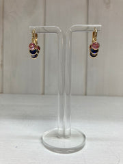 Rainbow Gem Charm Hoops