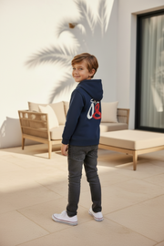 Lee Cooper Navy Jongens Hoodie met Logo