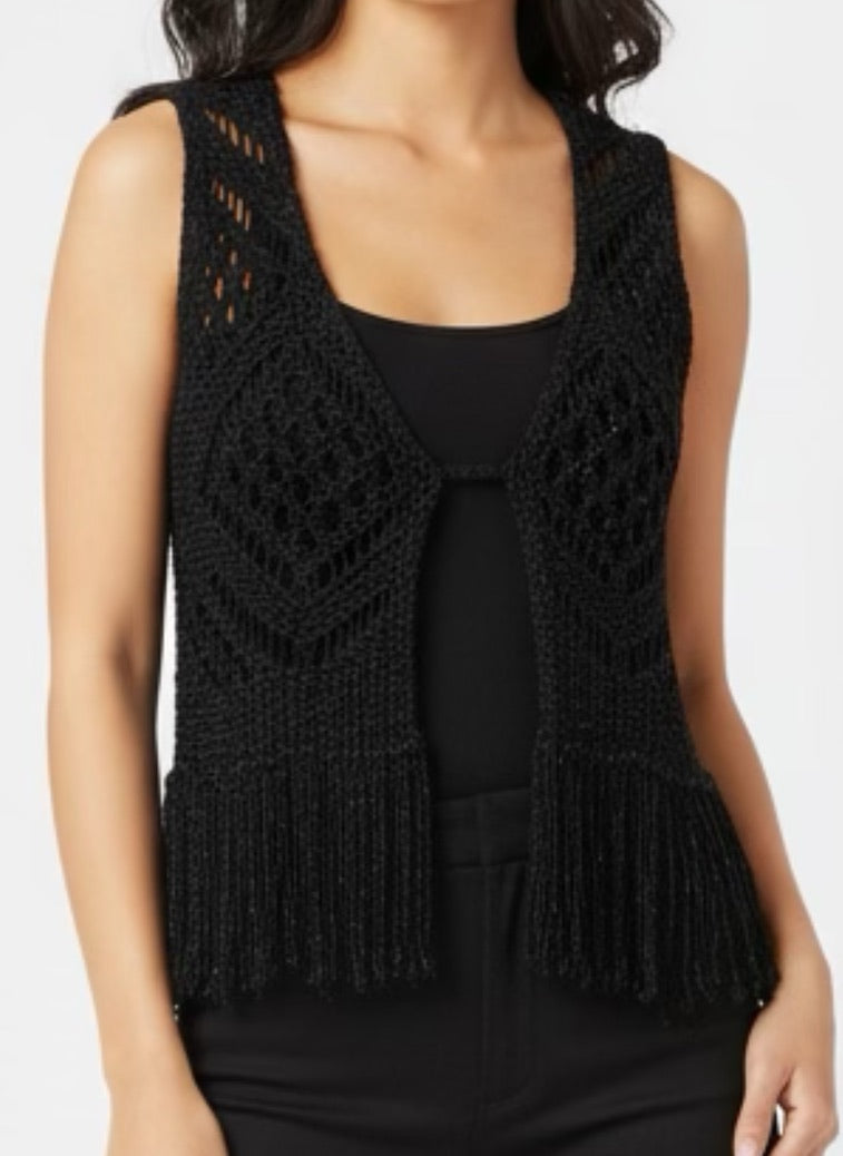 Sofie gehaakt vestje zwart