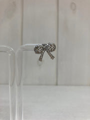 Crystal Bow Oorstekers – Zilveren Strik met Zirkonia