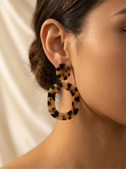 Monaco Tortoise Square Oorbellen – Luxe Geometrische Statement Oorbellen