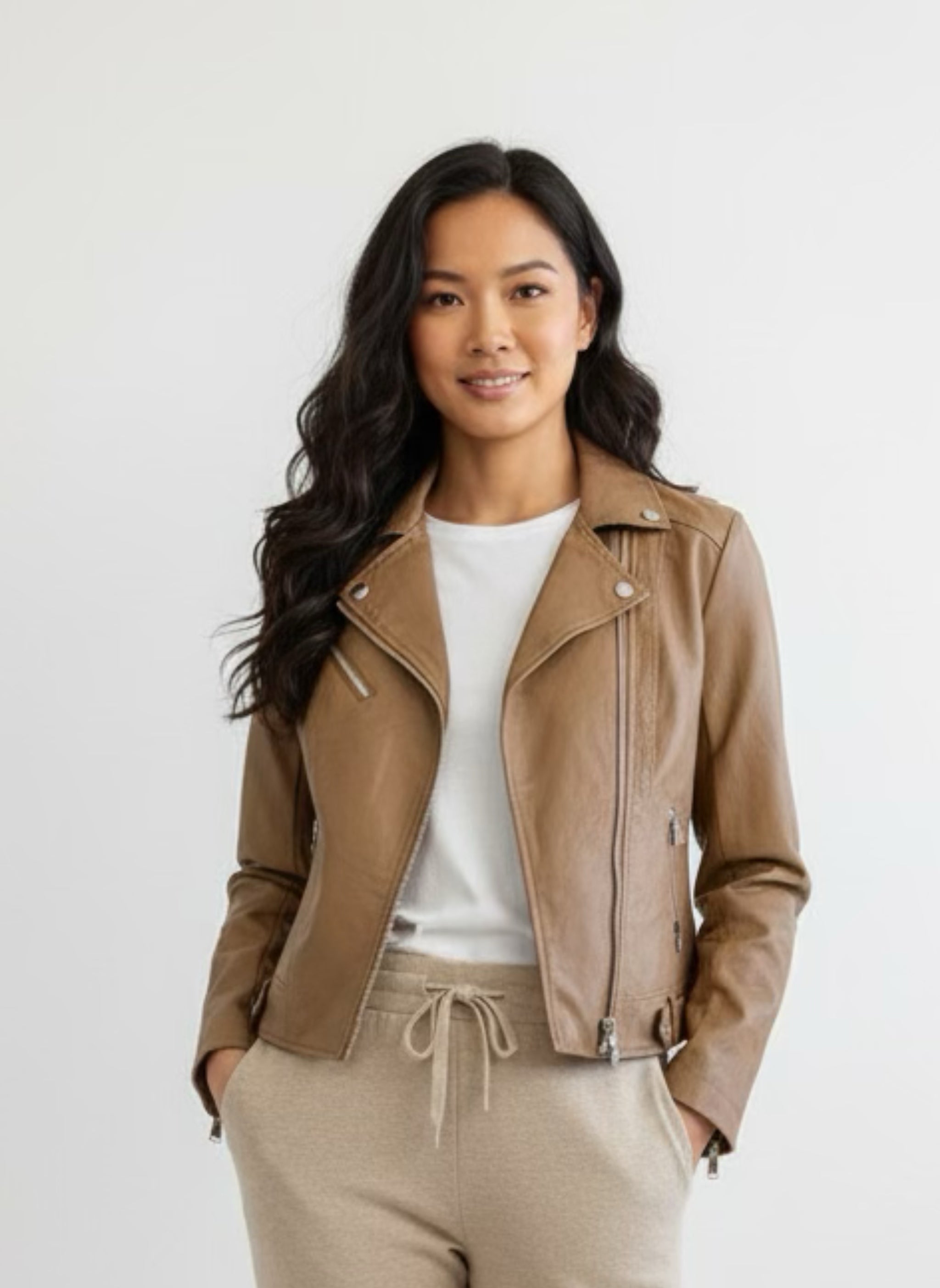 Biker jacket Camel