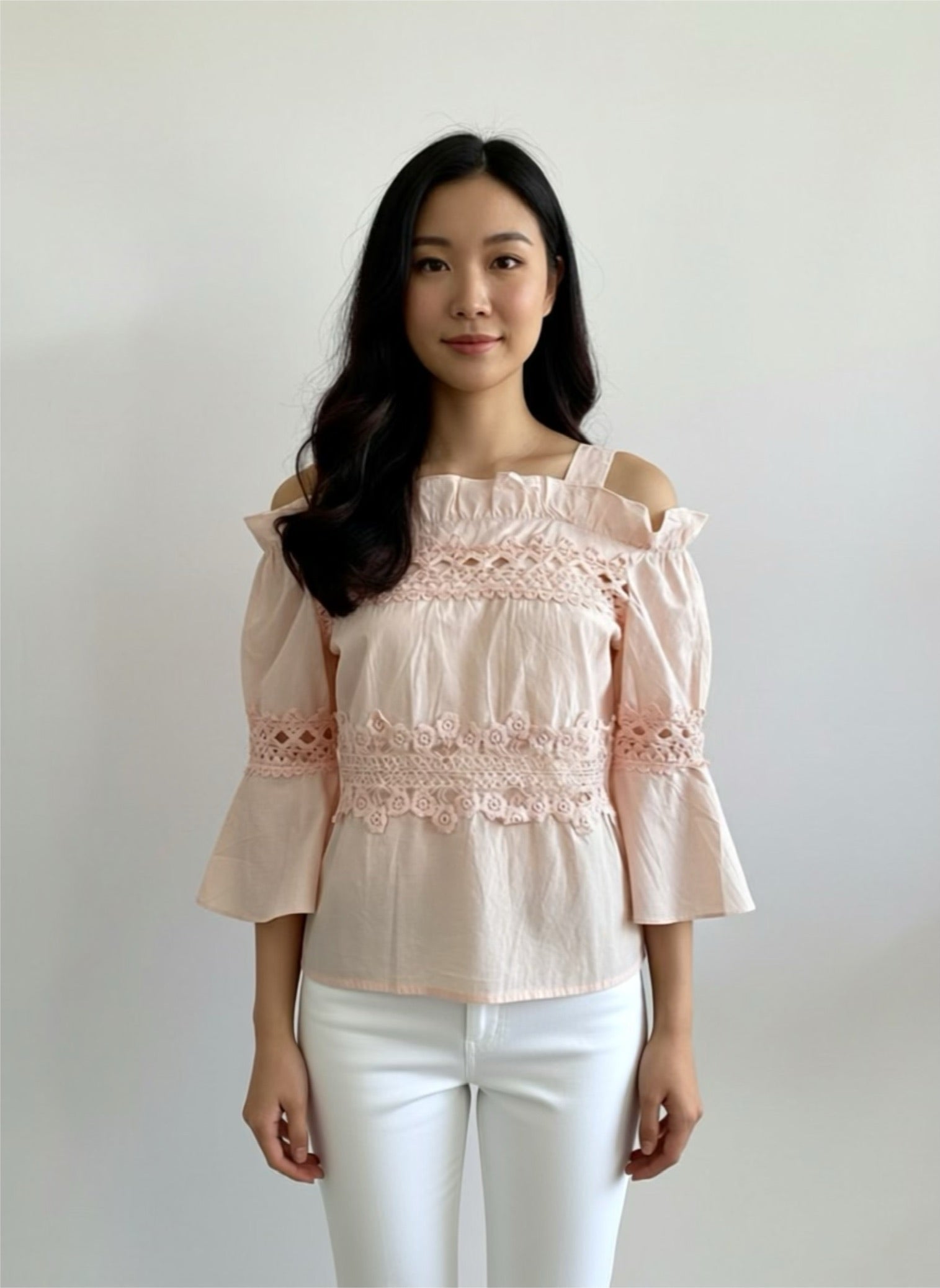 Pink hooked blouse top