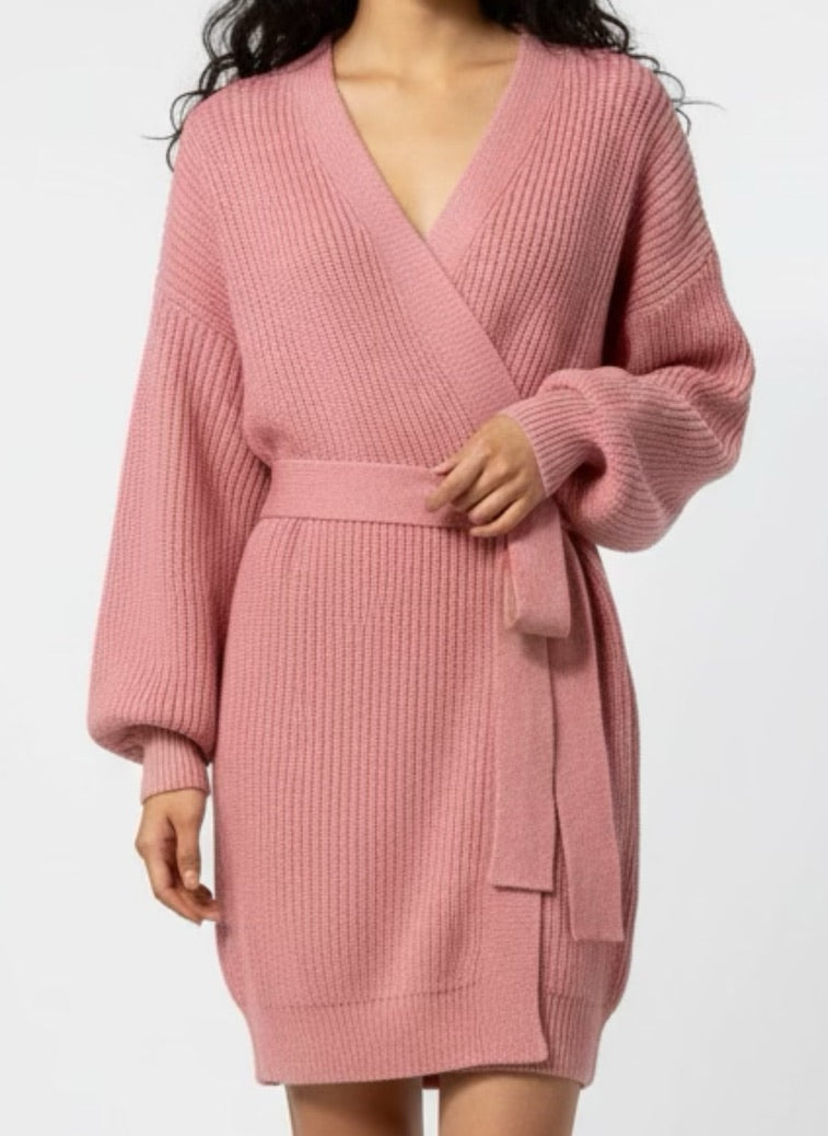 Cardigan Wrapped Long Pink One size