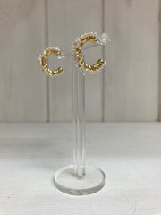 Boucles d'oreilles créoles perles marguerite