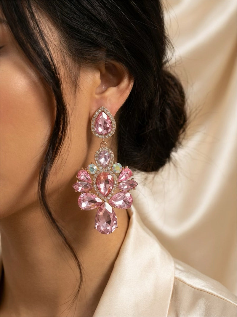 Rosé Royale Crystal Statement Oorbellen