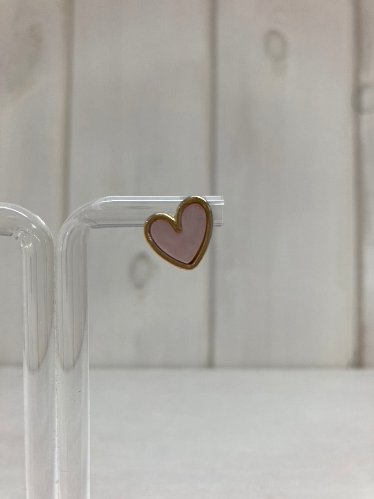 Blush Heart Oorstekers – Roze Hartjes in Goud