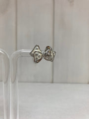 Silver Bow Sparkle Oorstekers