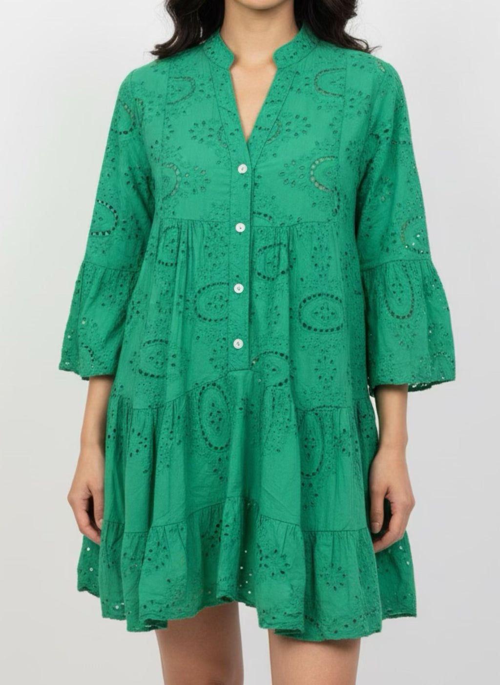 Embroidered Dress groen