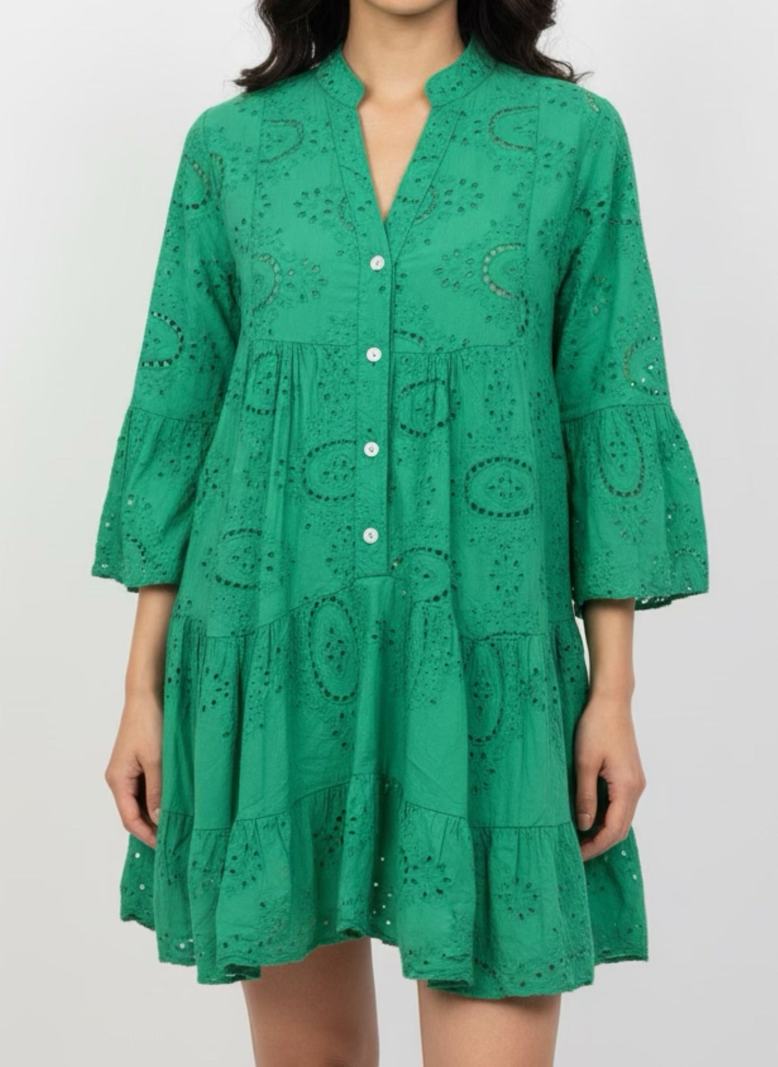 Embroidered Dress groen