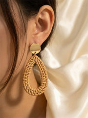 Boucles d'oreilles Ibiza Drop en rotin – Style bohème chic affirmé